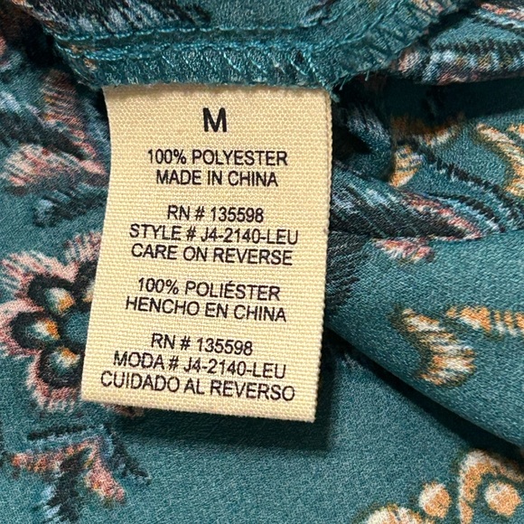 Altar’d State / Floral Bell Sleeve Blouse With V-Neck Back & Tie - Picture 5 of 6